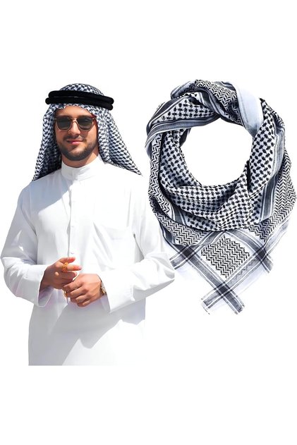 MARTYRA Arab Shemagh Head Scarf, Keffiyeh Middle East Desert Shemagh, Arabic Scarf For Men Face Mask
