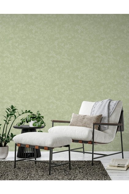 Abstract Strokes Design Duvar Kağıdı, Gümüş, Yeşil, Icon 24112-4, 16,50 M²