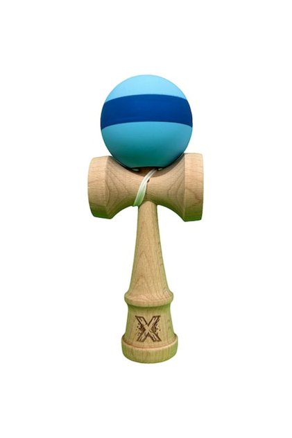 Kendama X Originala, din Lemn, Bila Cauciucata, 18 cm, Joc de Îndemânare pentru Copii și Adulți, Gra