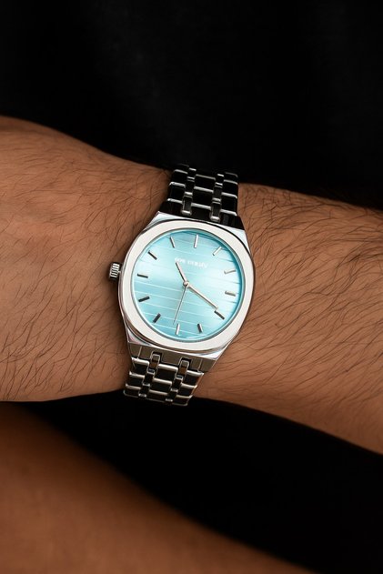 Men's Wristwatch Steel Band Blue Dial – Waterproof Stylish Watch