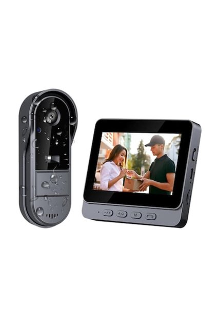 Sonerie video cu vedere nocturnă 1080P, fără conexiune Wi-Fi, receptor digital de 4,3 inci,