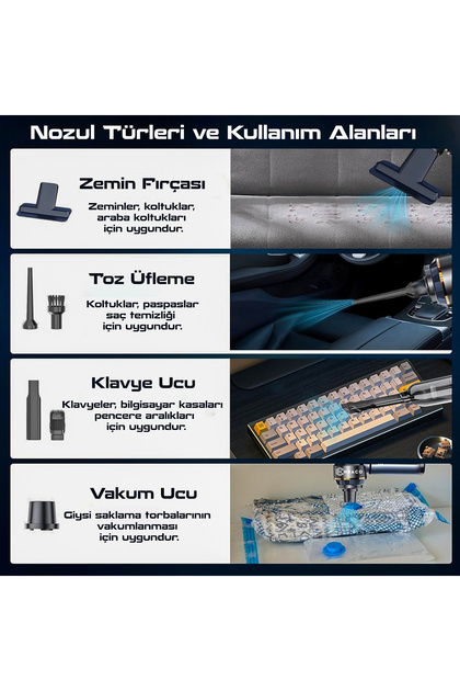 Enraco ST-6659 Plus 16000pa Güçlü Portatif Taşınabilir Vakumlu