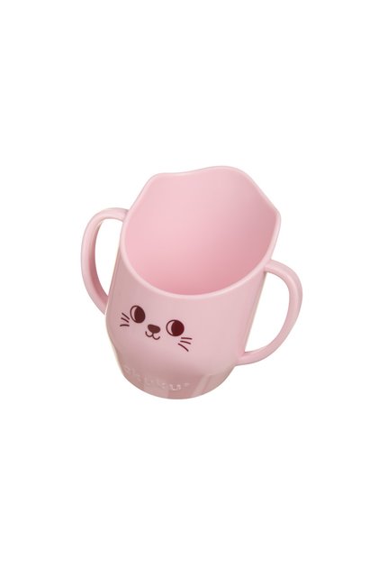 BabyMug Pink Cat тренировъчна чаша с дръжки за деца, вместимост 150 мл, безопасни материали, нетоксична