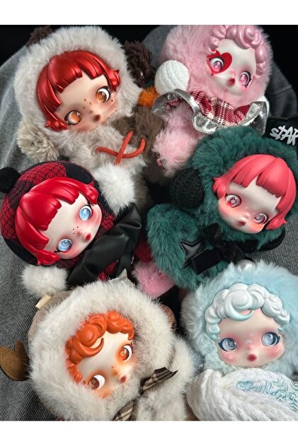 ZİVENTA Skull Panda Winter Symphony Labubu Peluş Anahtarlık