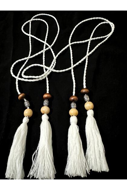 Double Sided Tassel with Special Wooden Bead Cord (1 Pc)