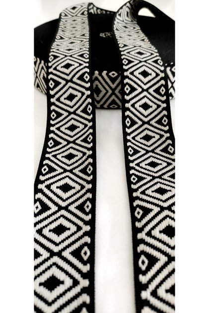 Black Cream Ethnic Ribbon
