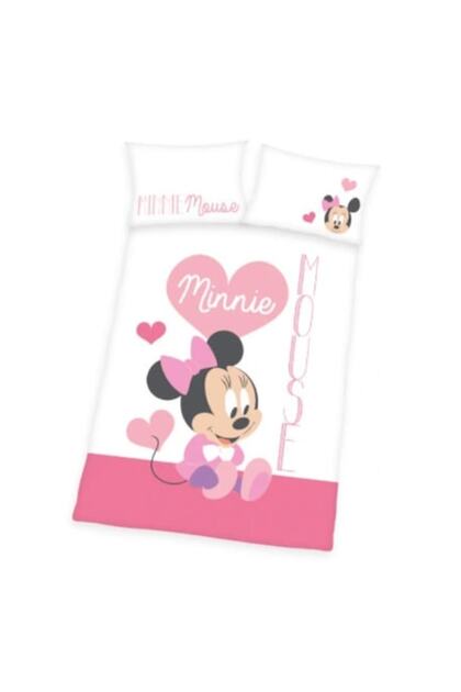 Lenjerie de pat copii Herding, Disney's Minnie Mouse, 2 piese, 100x135 cm, 40x60 cm
