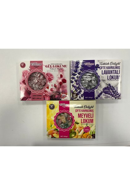 Çifte kavrulmuş Lokum paketi Güllü lokum lavantalı lokum meyveli lokum