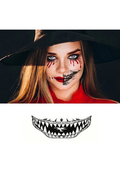 Σετ 3 ημιμόνιμα τατουάζ, Zola, Halloween, μοντέλο Venom