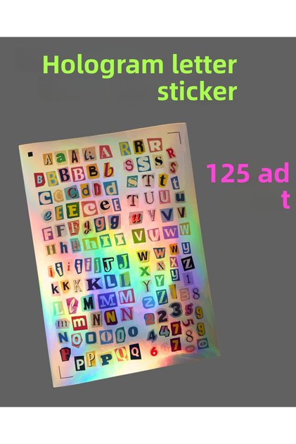 Holographic Waterproof Letter Alphabet Sticker Set Bullet Journal Agenda Laptop Label Decal