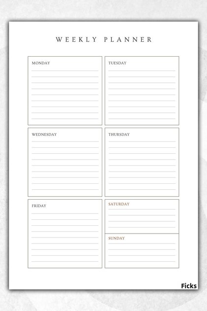 Weekly Planner - A4 Size To Do - 30 Sheets - Weekly Planner