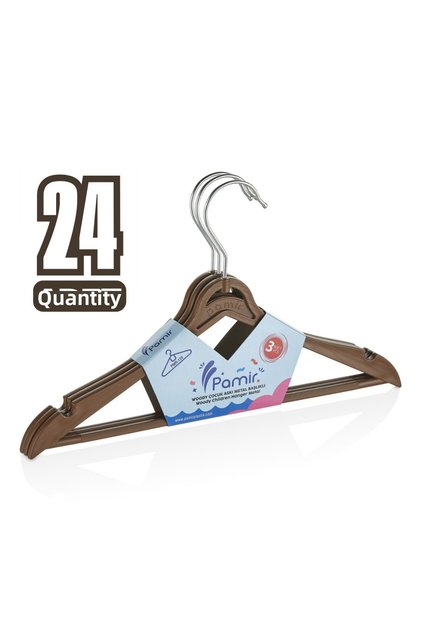24 Pieces of Specially Designed Wooden-Looking Children's and Baby Clothes Hangers