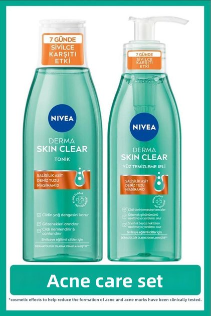 Derma Skin Clear Anti Facial Cleansing Gel 150ml and Moisturizing Tonic 200ml, Niacinamide