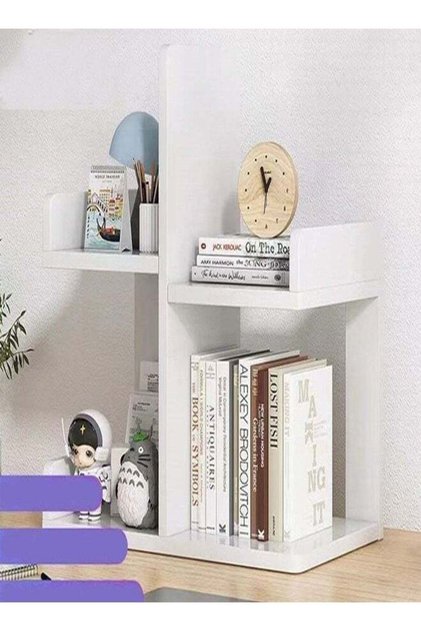 Multi-Layer Large Space Desktop Bookshelf Organizer and Accessories Storage Display Rack