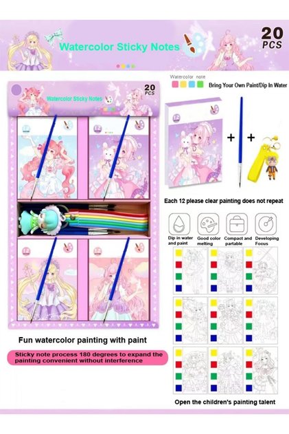 20 Pieces Watercolor Notebook Masterpieces Pocket Fun Graffiti Gouache Painting Book for Kids Birthd