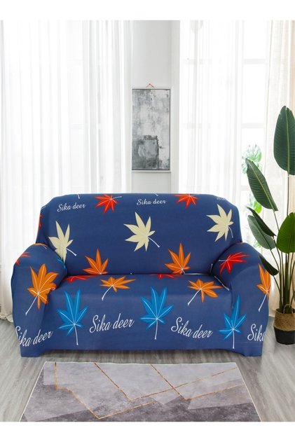 3-Seater Exquisitely Floral Designed Wrinkle Free Anti-slip 360-degree Full Coverage Sofa Slipcover