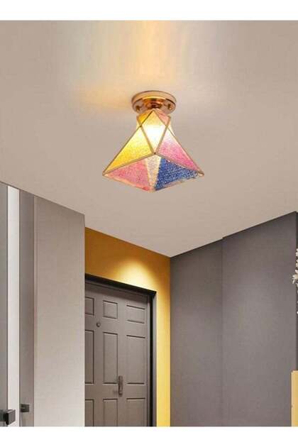 Modern Creative Multicolor Triangular Shape Iron Ceiling Lamp