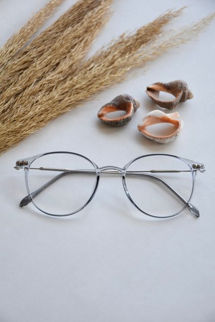 Stephanie Unisex Women Men Smoked Silver Blue Light Protected Blue Block New Season Glasses