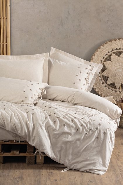 Cotton Linen Double Duvet Cover Set Arie