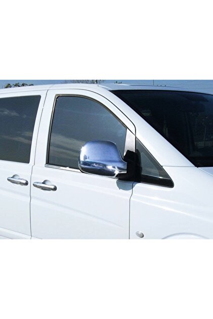 Spiegelkappen Für Mercedes Vito W639 Spiegelkappen Aus Edelstahl Für Mercedes Vito W639 (2003-2010) – Selbstklebend, 2-teilig, Silber Chromglänzend W169 Außenspiegel