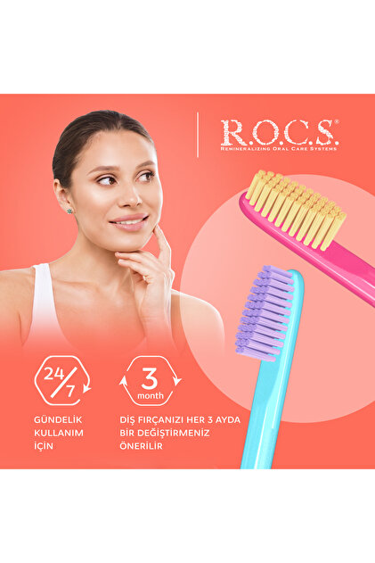 R.O.C.S. Passıons Diş Fırçası Rush-lacivert Sap-sarı Kıl - Fiyatı