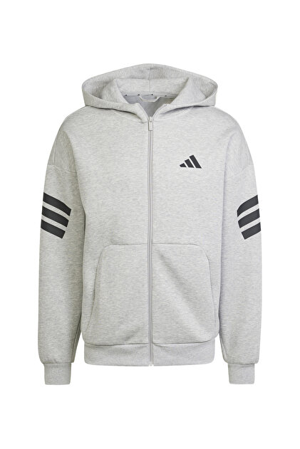 adidas JD4828 M FI 3S FZ Gri Normal Düz Erkek Zip Ceket - Fiyatı