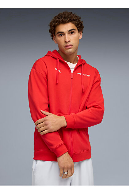 Puma 63265303 F1 Essential+ Fullzip Hood Kırmızı Regular Fit Düz