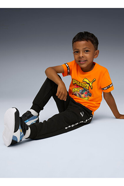 Puma Düz Turuncu Erkek Çocuk T-Shirt 63239526-PUMA X HOT WHEELS