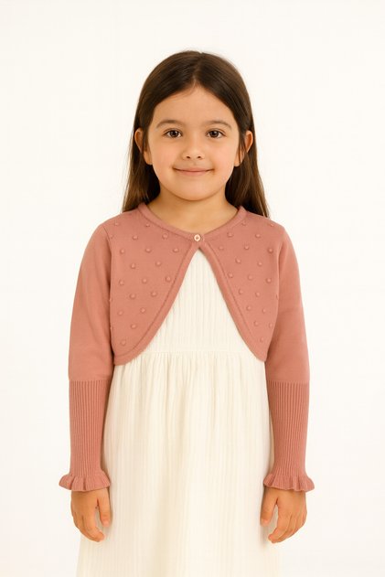 Knitwear Pompom Bolero 3-6 Years Salmon