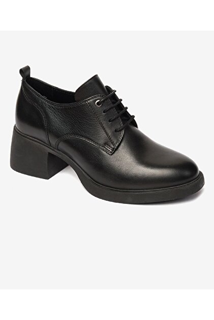 kooo　黒　36 Greyder 59119 Zn Deri Comfort Klasik Oxford Kadın Ayakkabı SİYAH