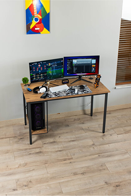 Bilgisayar Masası Sağ Sol Yönlü PC Kasa Raflı (Lava - Atlantik Çam)