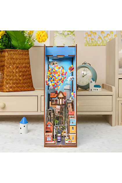 Emirgan Balon Ev Book Nook – Kendin Yap 3D Ahşap Puzzle Minyatür