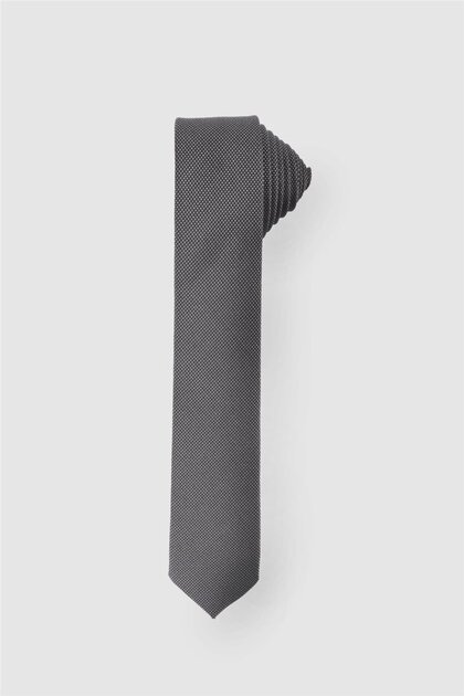 Self-Patterned Plain Men's Smoked Tie
