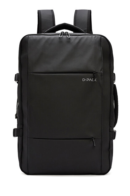 Derimod D-Pack Unisex Siyah Teknolojik Kumaş Sırt Çantası