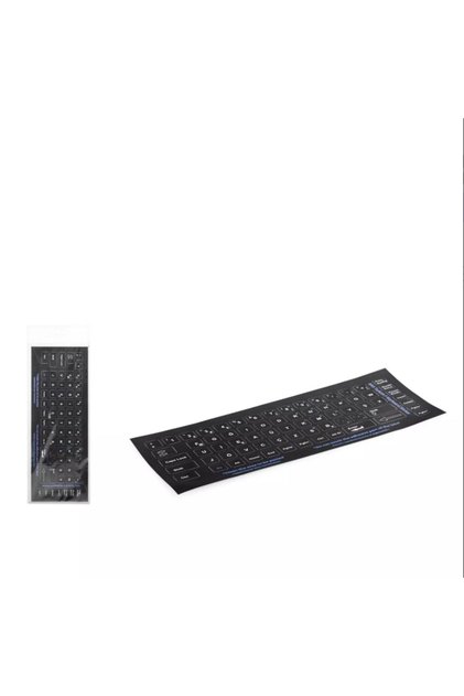 2 ADET Klavye Sticker, Türkçe F Klavye Etiketi Laptop Pc Sticker Siyah PVC