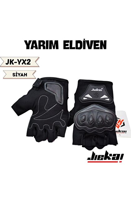 ❗️【tomoki】❗️ Jiekai Jiekai Jk-yx2 Yarım Eldiven Korumalı * Siyah * Tam Kalıp