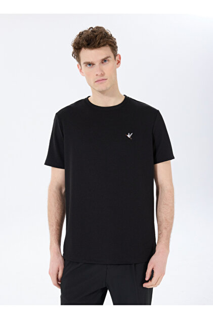 T−FAL FV4670J0 Fabrika Bisiklet Yaka Jakarlı Siyah Erkek T-Shirt F5SM-TST 2069