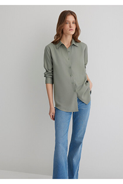 ルッチ Mavi Lux Touch TENCEL TM Yeşil Lyocell Gömlek Regular Fit / Normal