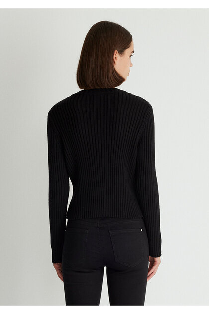 Mavi Çift Yön Fermuarlı Siyah Hırka Regular Fit / Normal Kesim