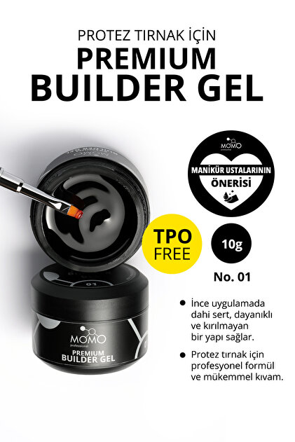 MOMO professional Premium Builder Gel, Protez Tırnak Jeli No.01
