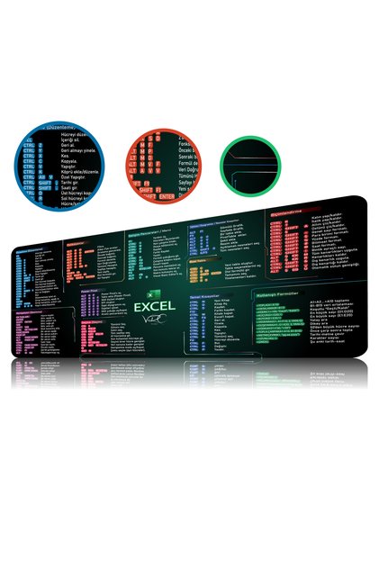 Excel Mousepad 80x40Cm Kaymaz Kauçuk Taban(Excel Türkçe)