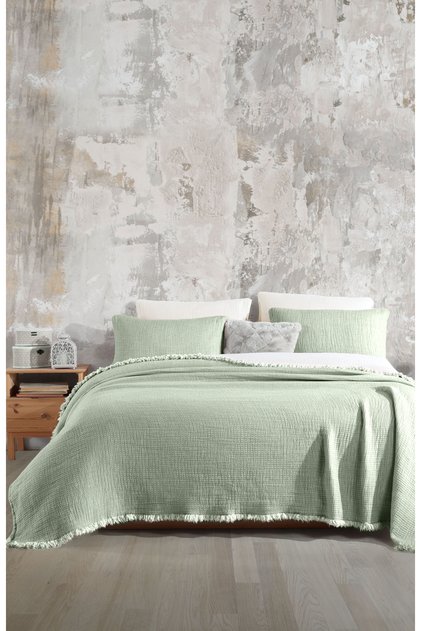 Sage Green 6 Layer Muslin Quilt / Double 220x240