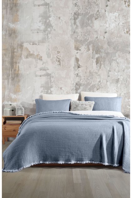 Indigo Blue 6 Layer Muslin Quilt / Single 170x230