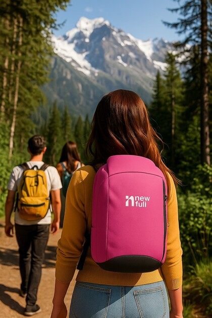 Women's Pink Gray Mini Backpack