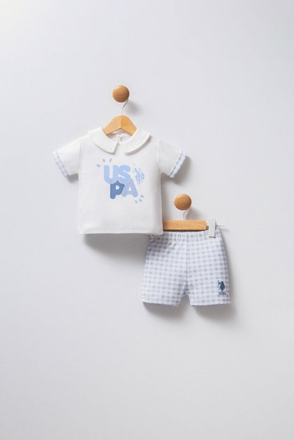 U.S. Polo Assn. Baby Boy White Baby Set