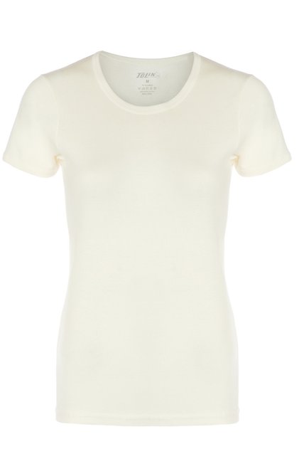 100% Cotton Women's Short Sleeve Cream Round Neck Undershirt 324
