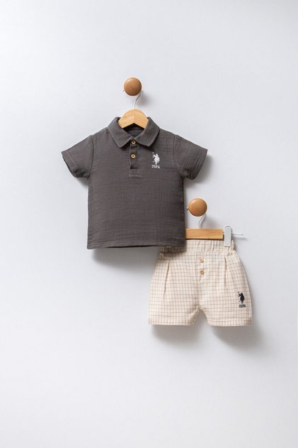 U.S. Polo Assn. Baby Boy Anthracite Baby Set