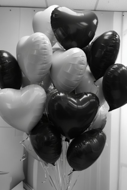 Black and White Heart Foil Balloon Helium 10 Pieces Heart Lover Surprise Ornament Birthday Marriage Proposal