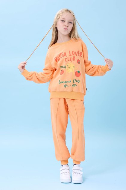 Girl's Cake Printed Seasonal Top and Bottom Set Melon Color