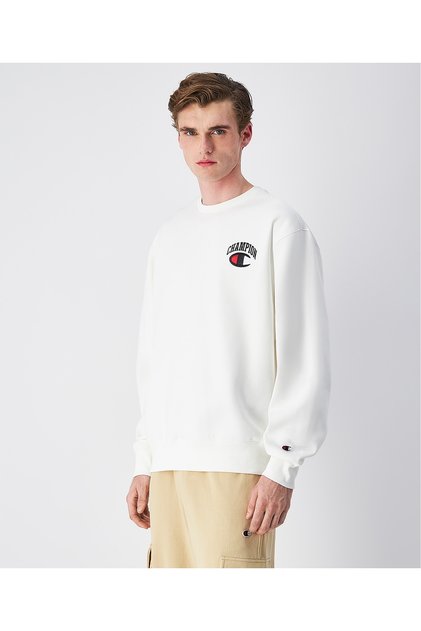 Street Varsity Crewneck Sweatshirt White Men's Sweatshirt - 221194-Ww048